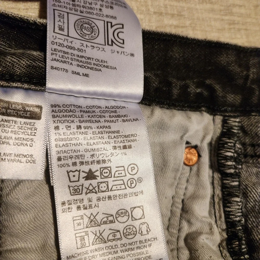 Levi's 501 Original Fit Jeans Mens 40x30 Black Faded Button Fly Straight Leg